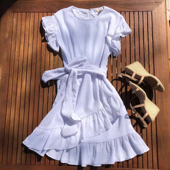 NWOT Michael Kors Ruffle Wrap Dress - Picture 3 of 6